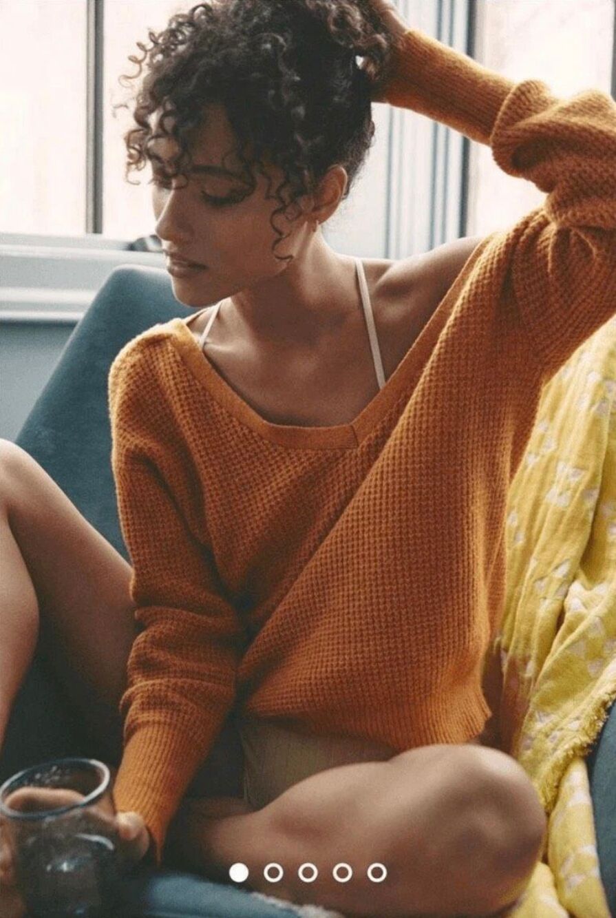 Anthropologie Maeve Burnt Orange Cross-Back Sweater Size Small